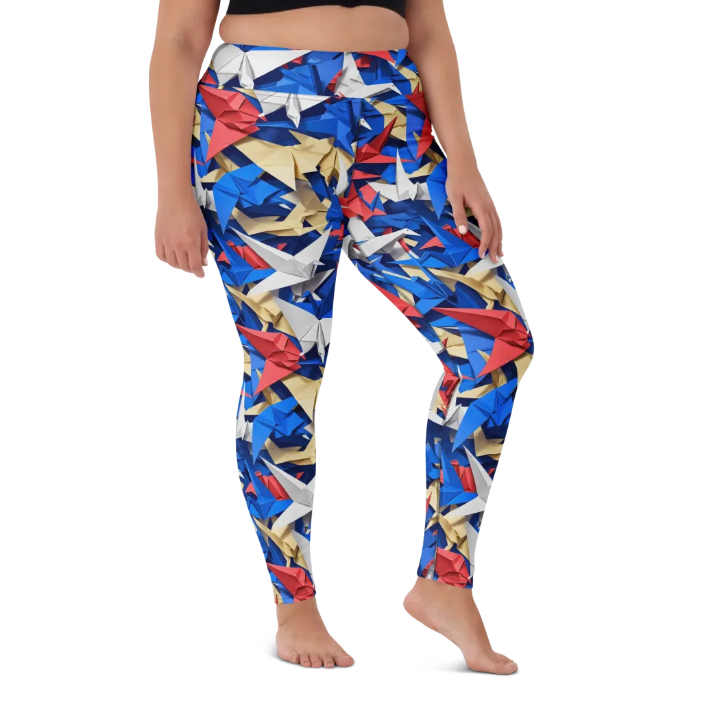Crane Carnival on Yoga Leggings — Front