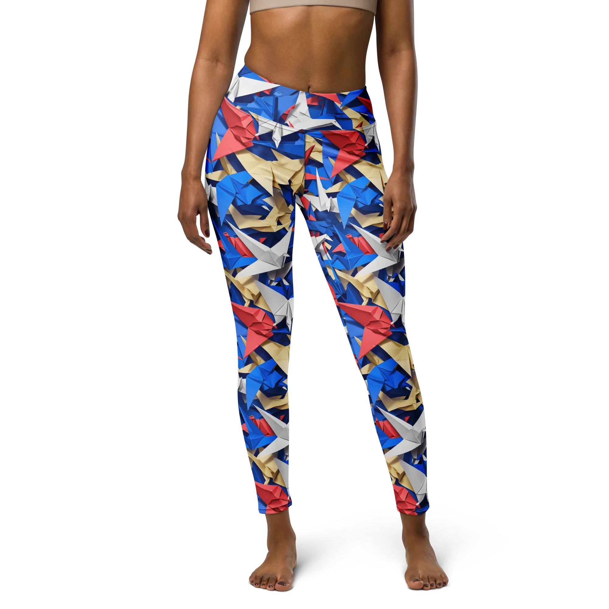Crane Carnival on Yoga Leggings — Front