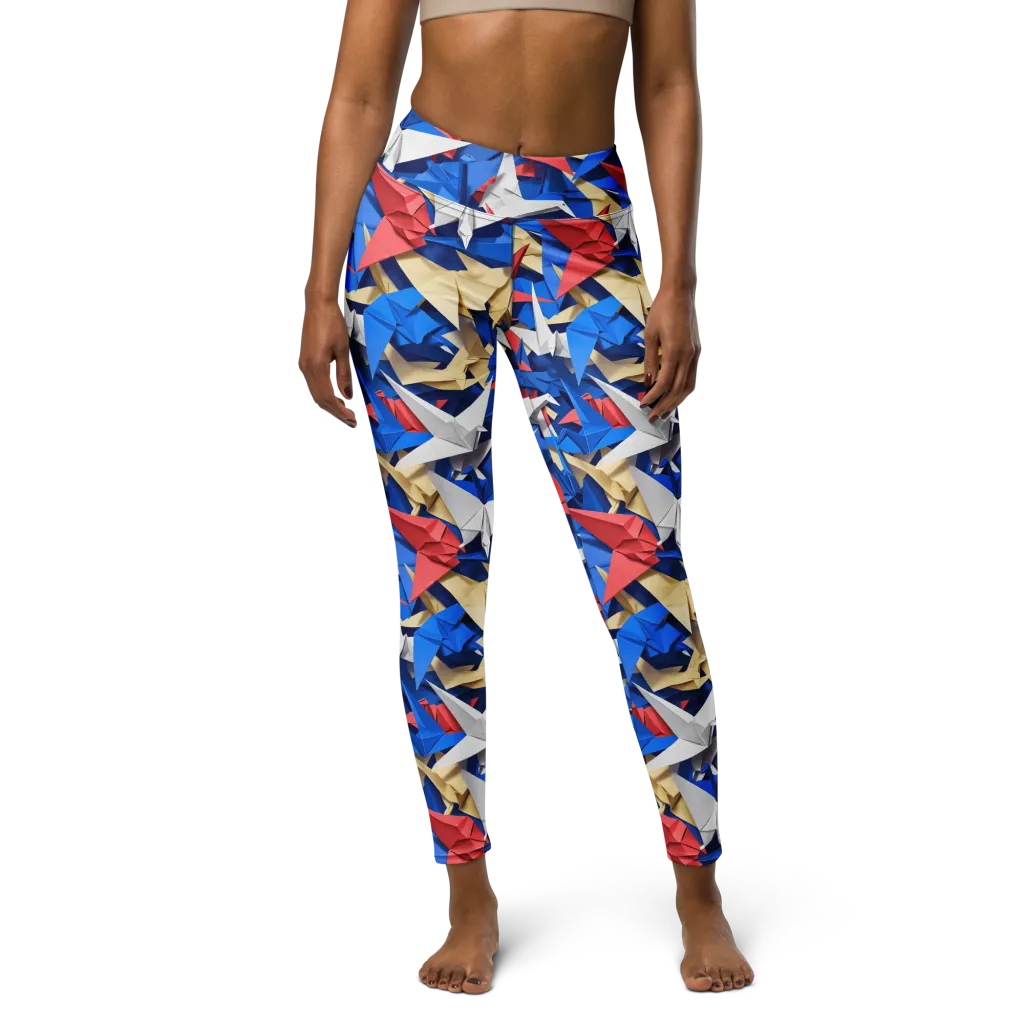 Crane Carnival on Yoga Leggings — Front