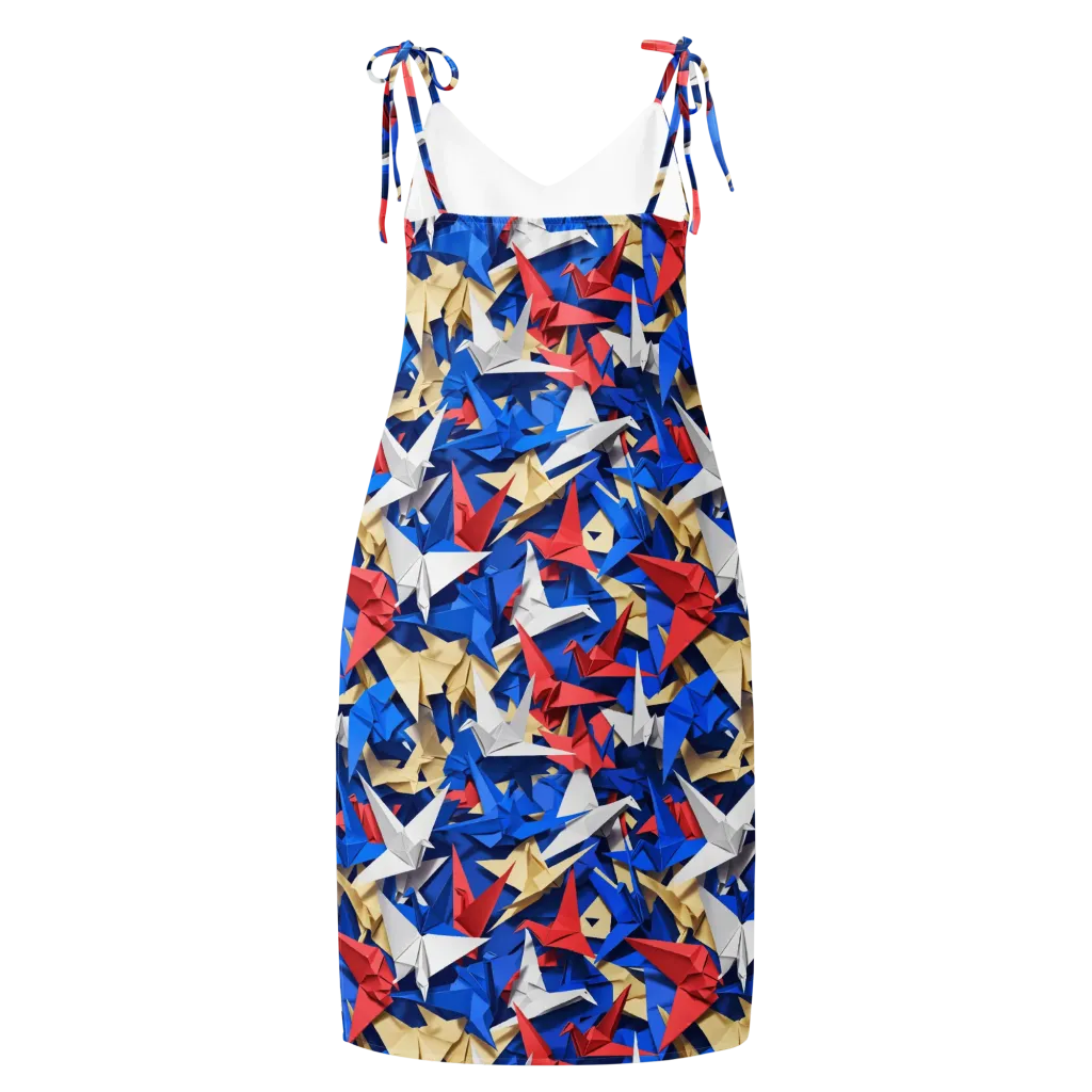 Crane Carnival on Slip Dress — Back