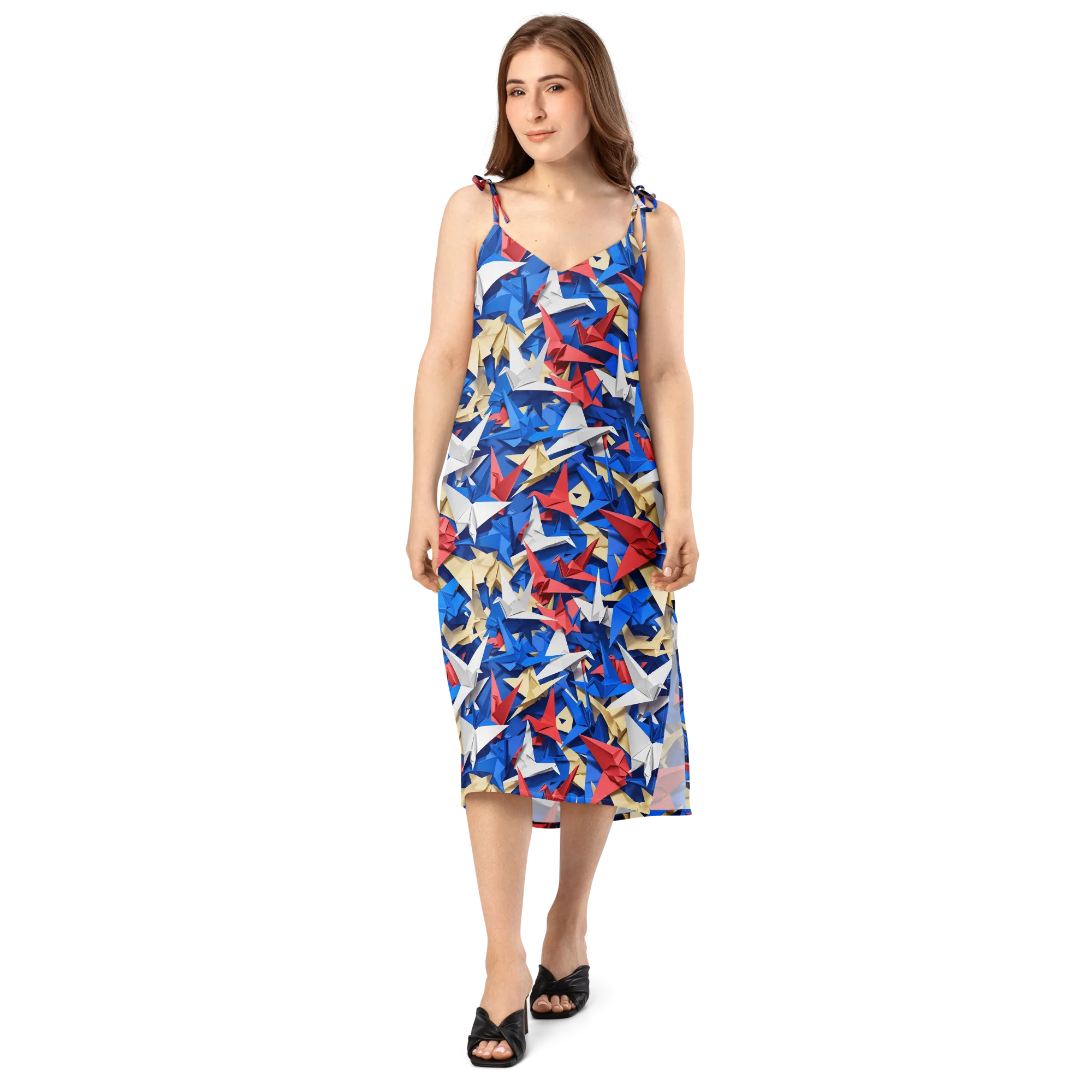Crane Carnival on Slip Dress — Front