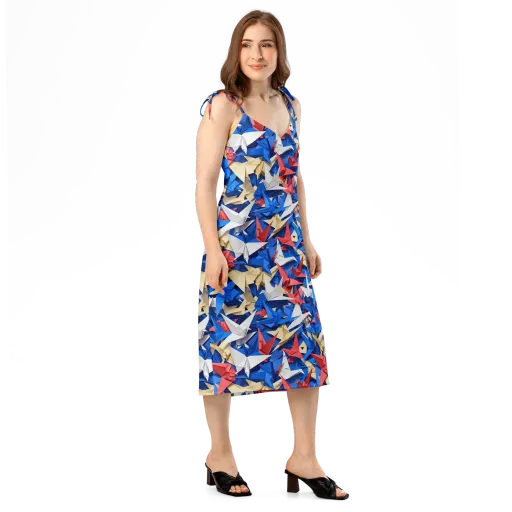 Crane Carnival on a Slip Dress