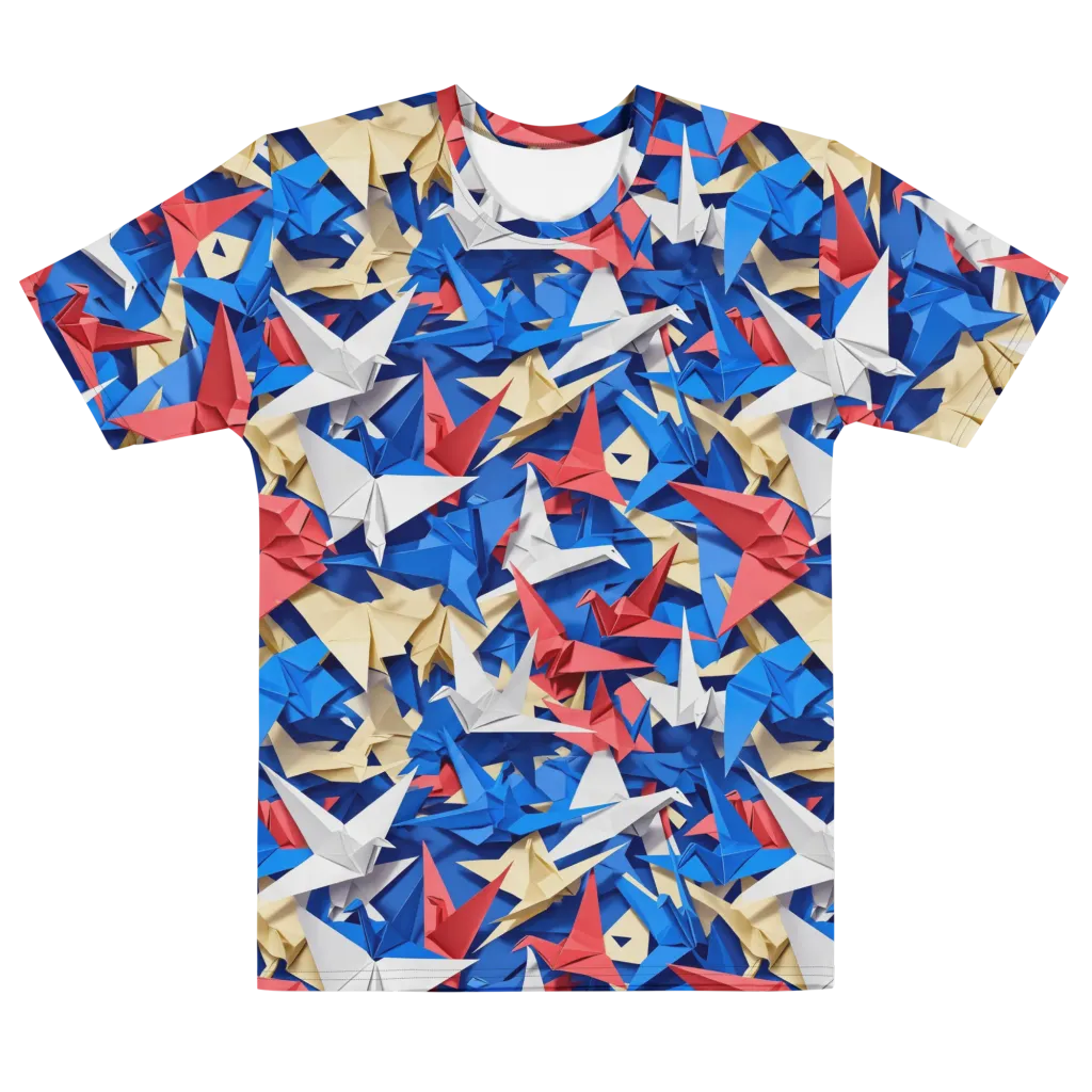 Crane Carnival on Men's Cotton Crew Neck T-Shirt — Front