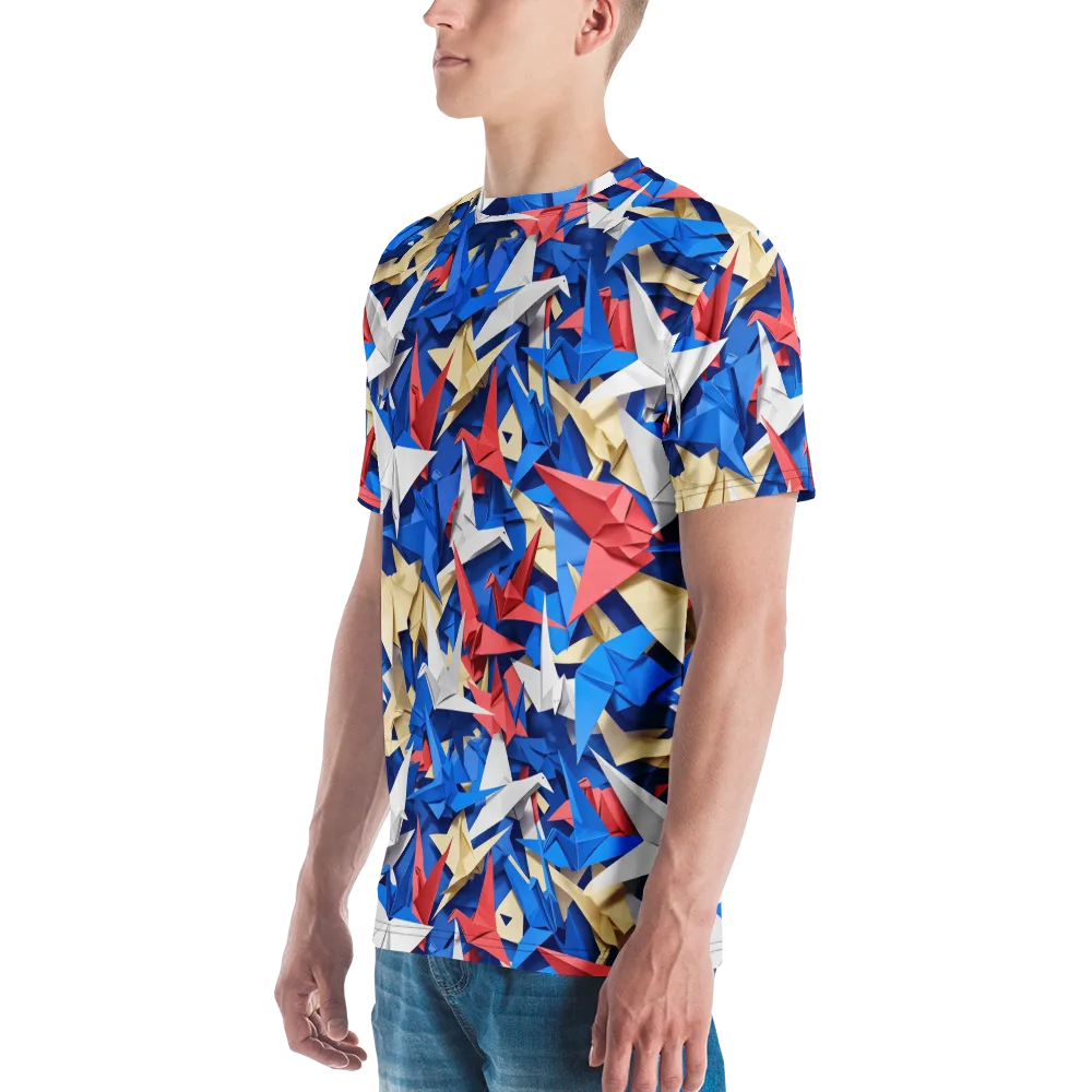 Crane Carnival on Men's Crew Neck T-Shirt — Left