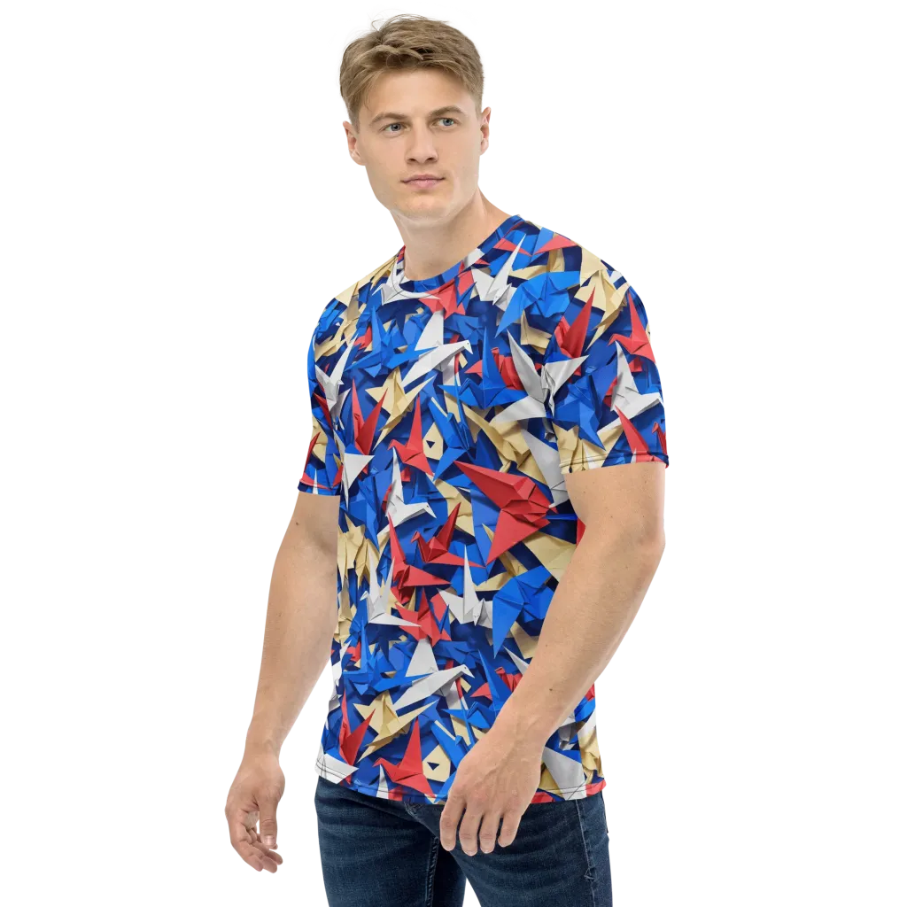 Crane Carnival on Men's Crew Neck T-Shirt — Left