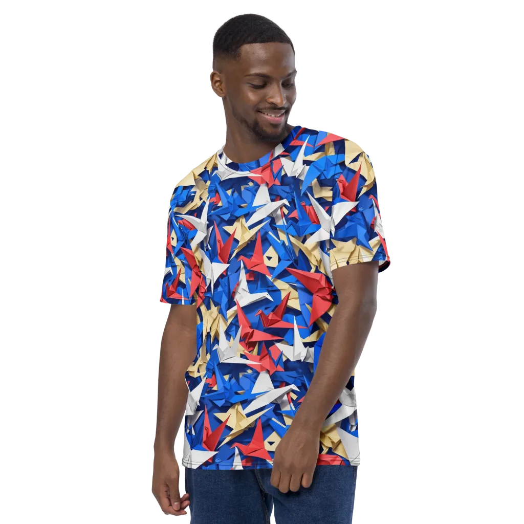 Crane Carnival on Men's Crew Neck T-Shirt — Left