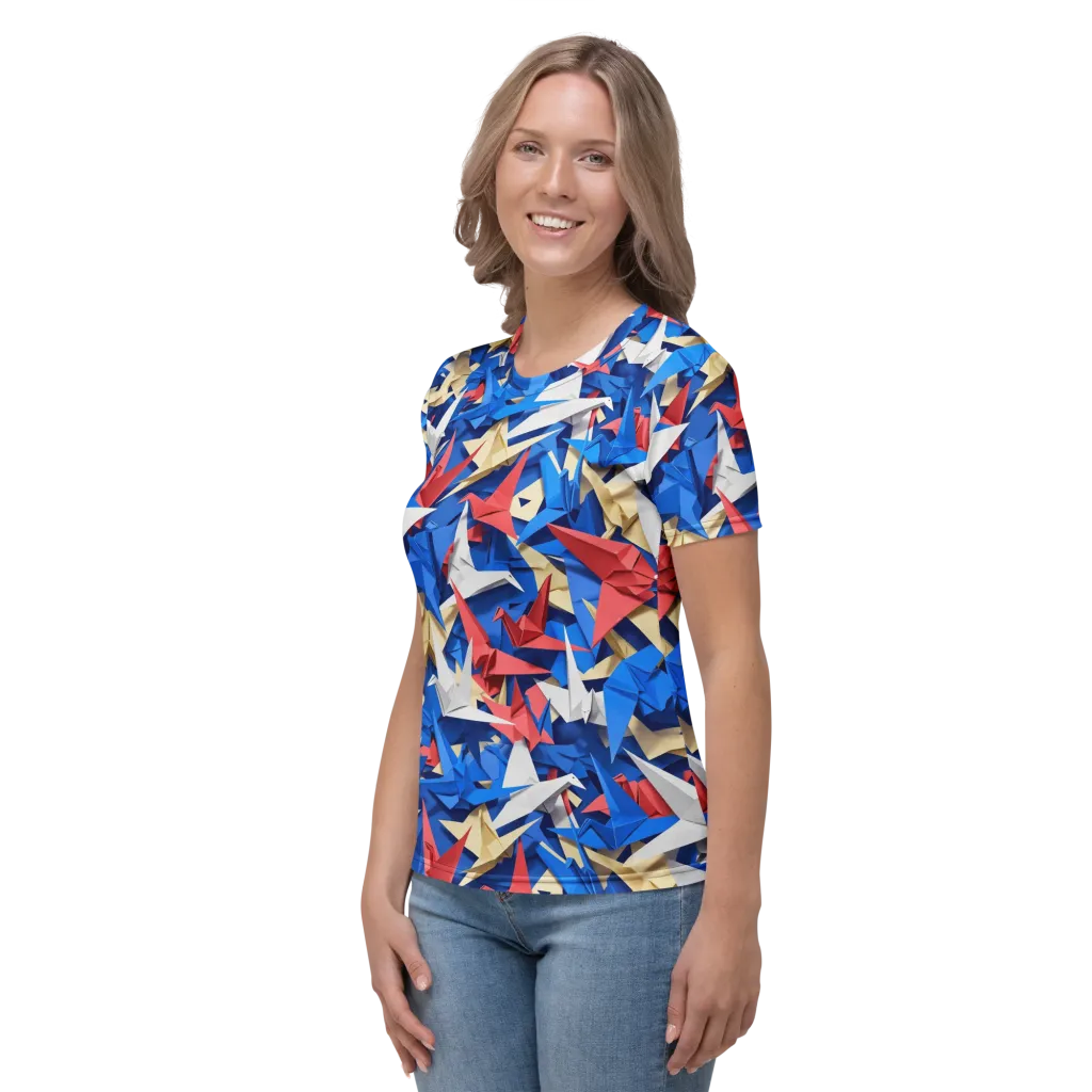 Crane Carnival on Women's Crew Neck T-Shirt — Left