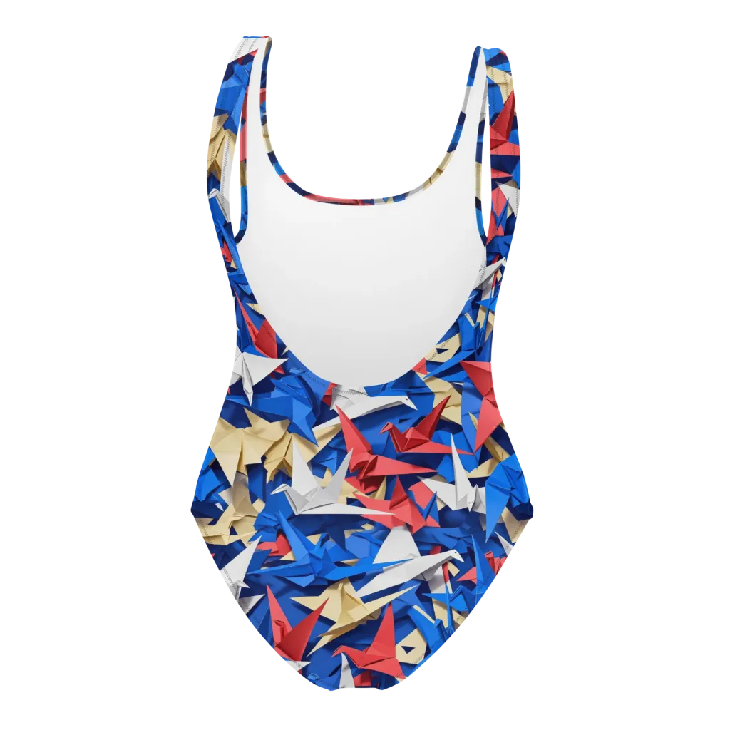Crane Carnival on One-Piece Swimsuit — Back