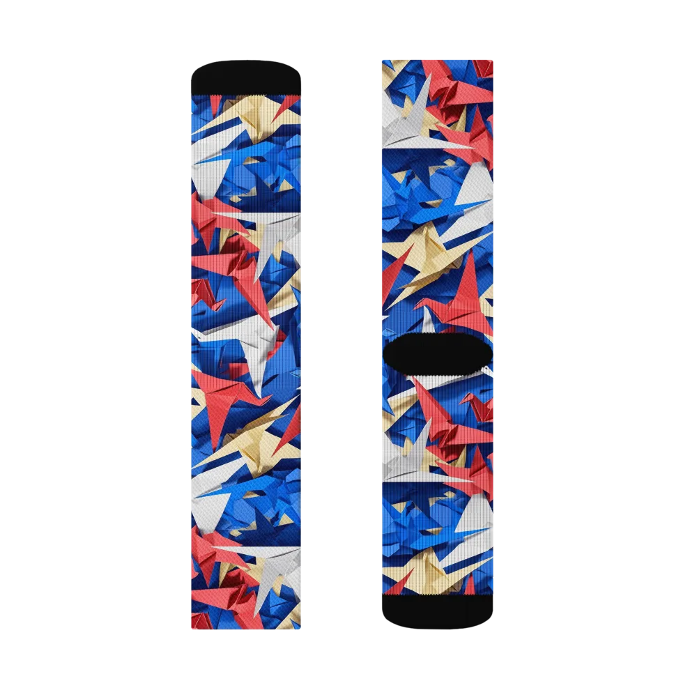 Crane Carnival on Socks — Left Sock