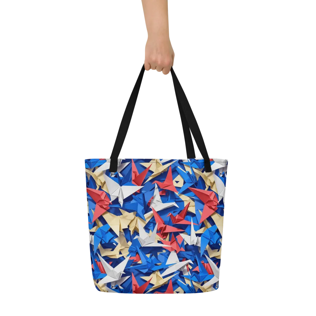 Crane Carnival on Large Tote Bag W/ Pocket — Front