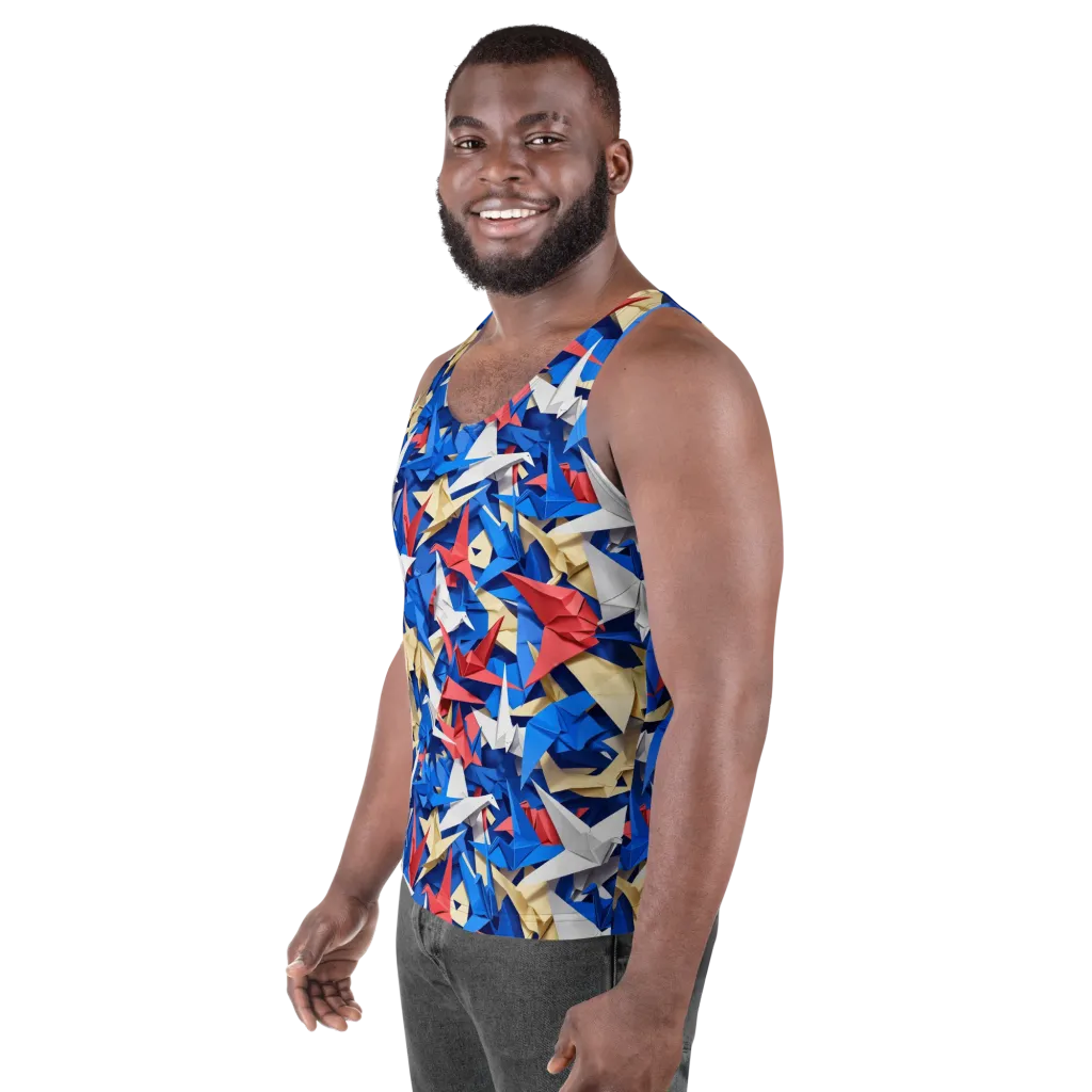 Crane Carnival on Men's Tank Top — Left Front