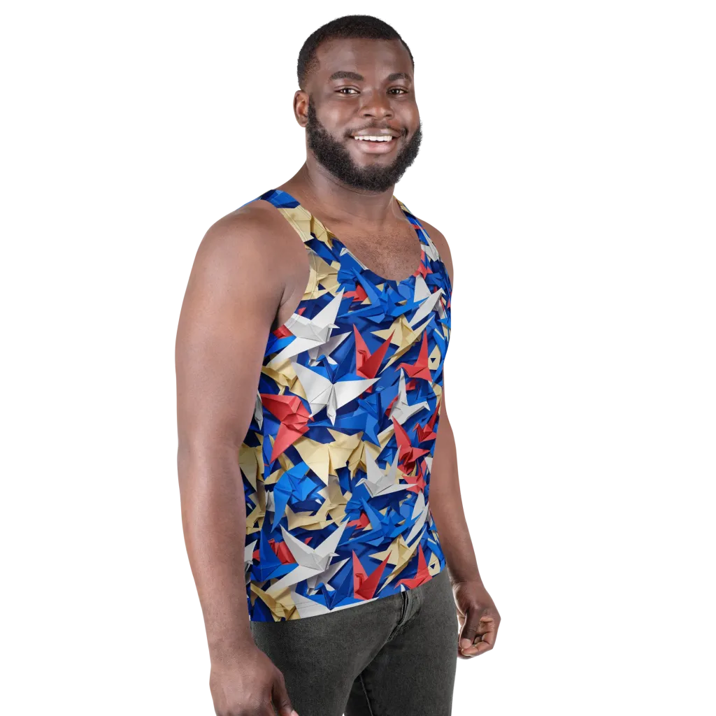 Crane Carnival on Men's Tank Top — Right Front
