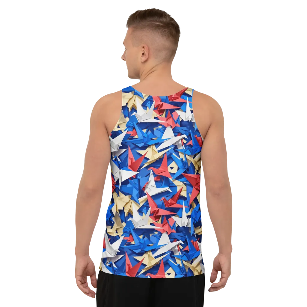 Crane Carnival on Men's Tank Top — Back