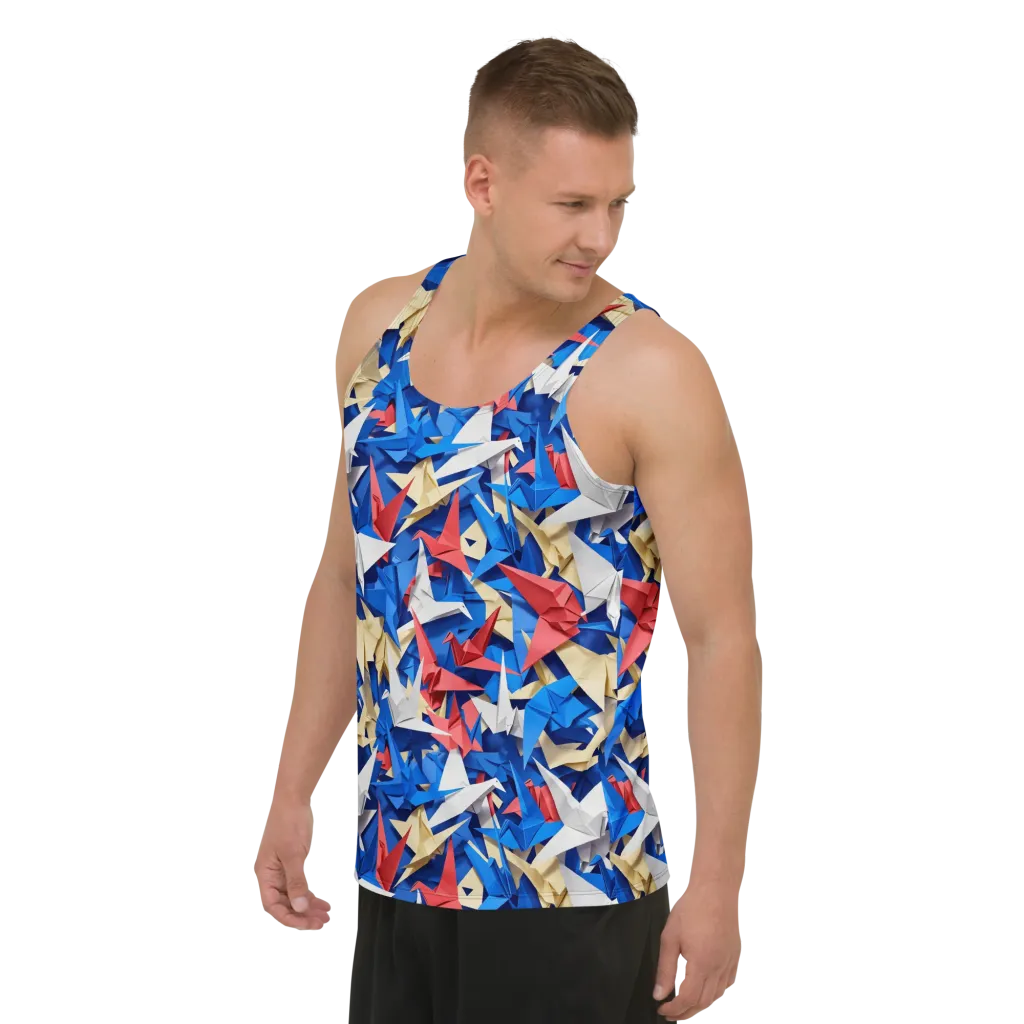 Crane Carnival on Men's Tank Top — Left Front