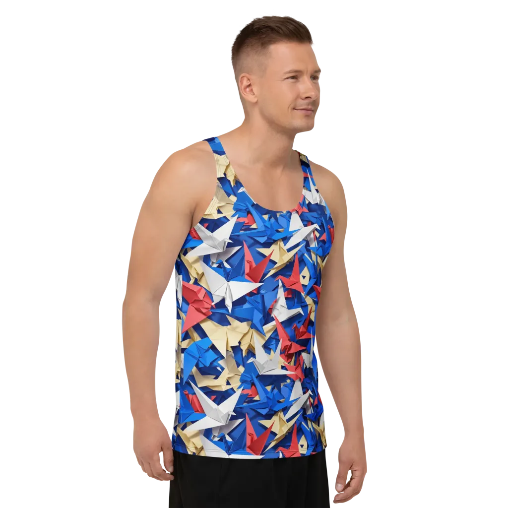Crane Carnival on Men's Tank Top — Right Front