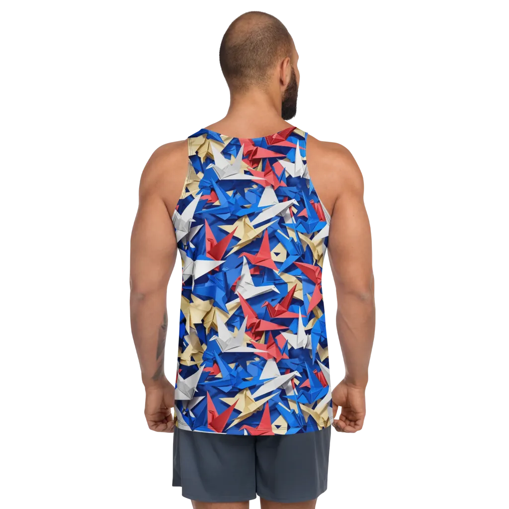 Crane Carnival on Men's Tank Top — Back