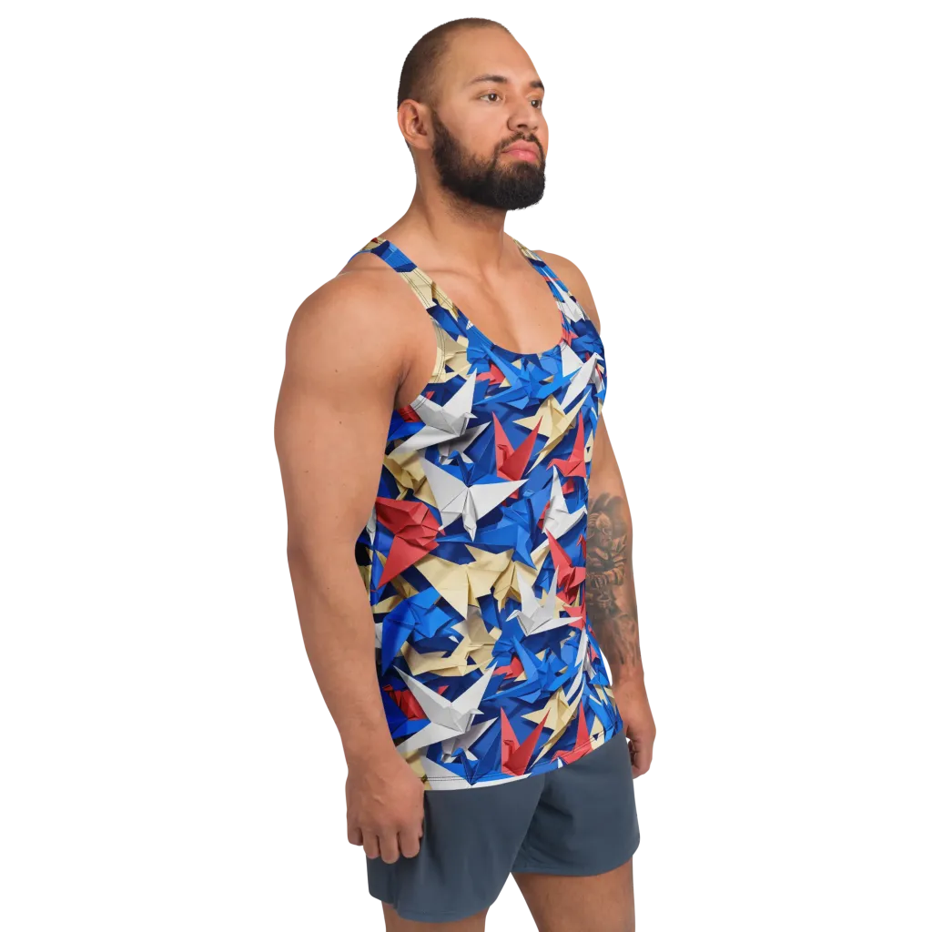 Crane Carnival on Men's Tank Top — Right Front