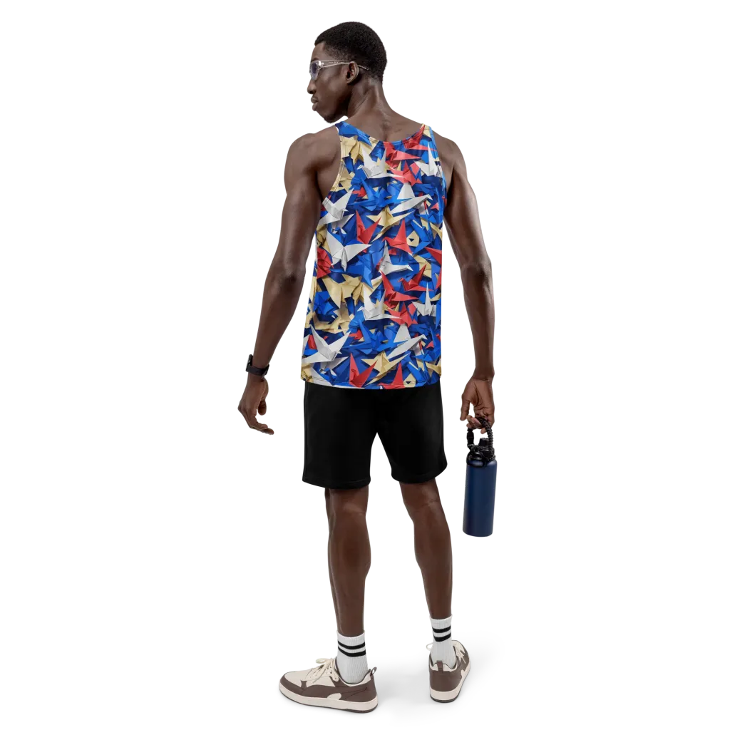 Crane Carnival on Men's Tank Top — Back