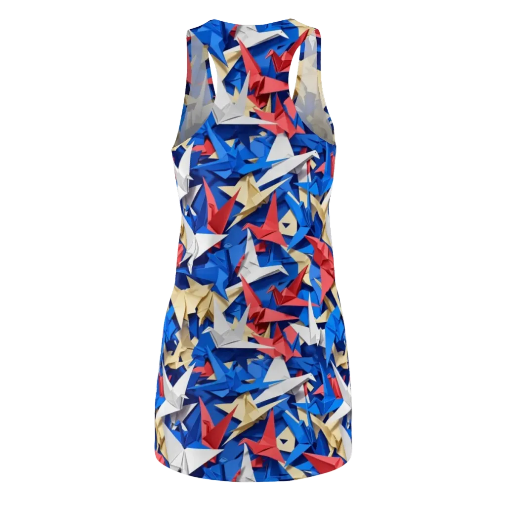 Crane Carnival on Racerback Dress — Back