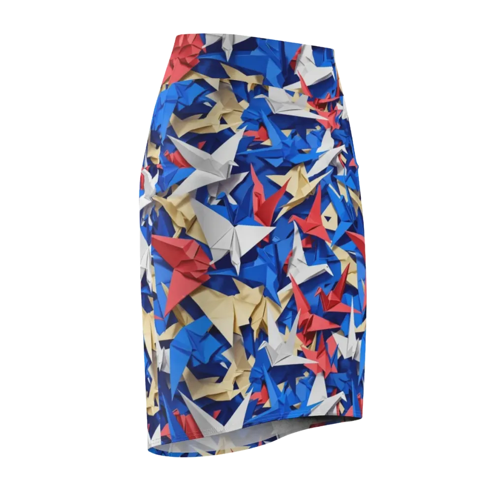 Crane Carnival on Pencil Skirt — Front Side