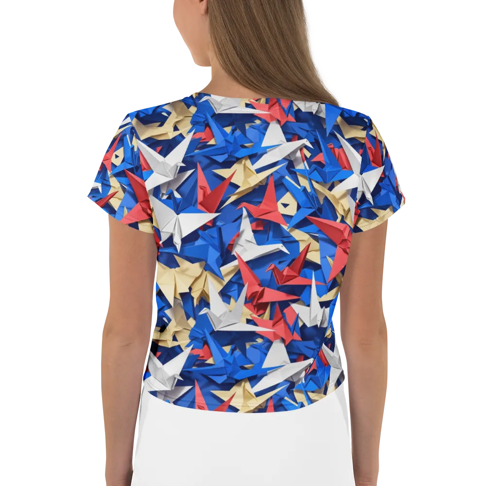 Crane Carnival on Crop Tee — Back