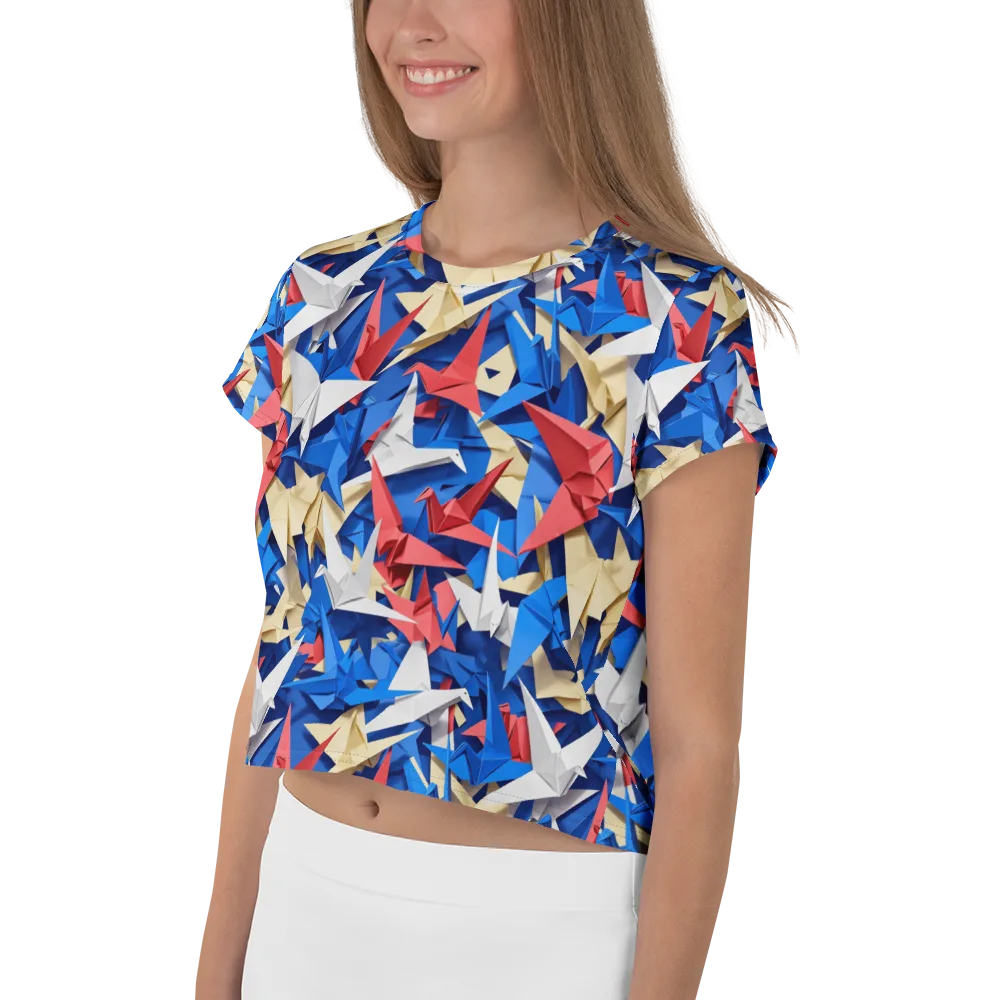Crane Carnival on Crop Tee — Left