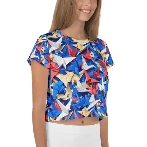 Crane Carnival on a Crop Tee