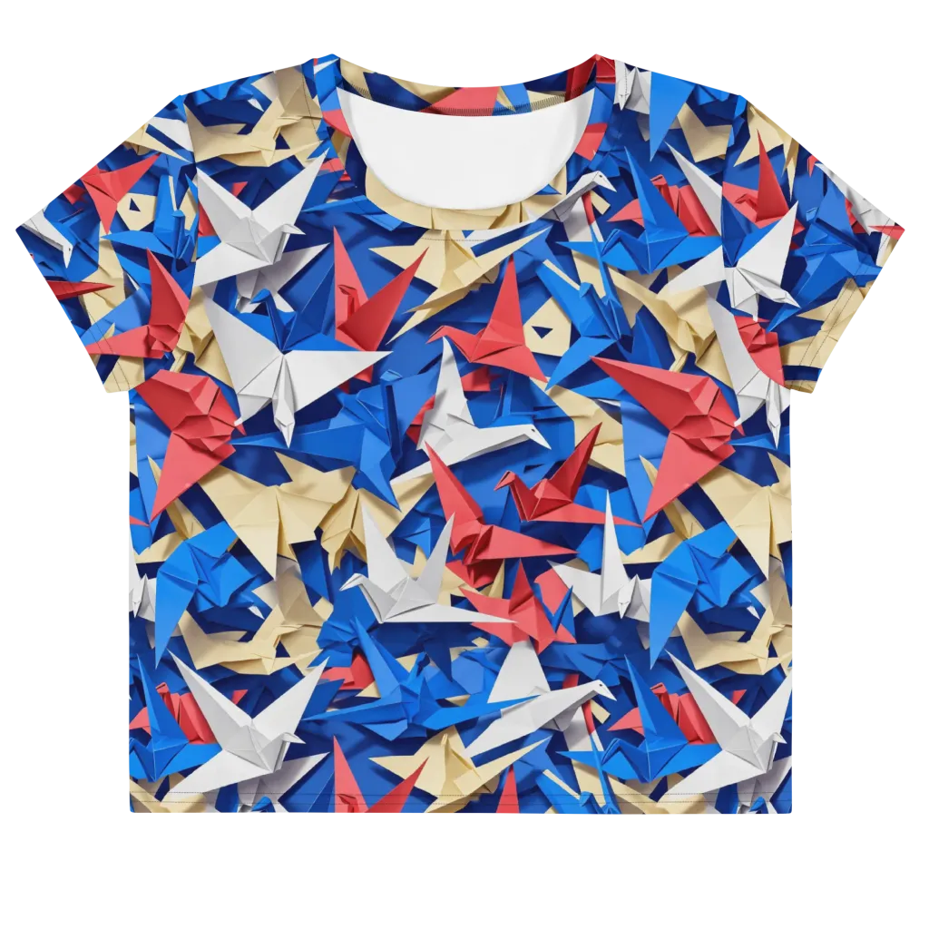 Crane Carnival on Crop Tee — Front