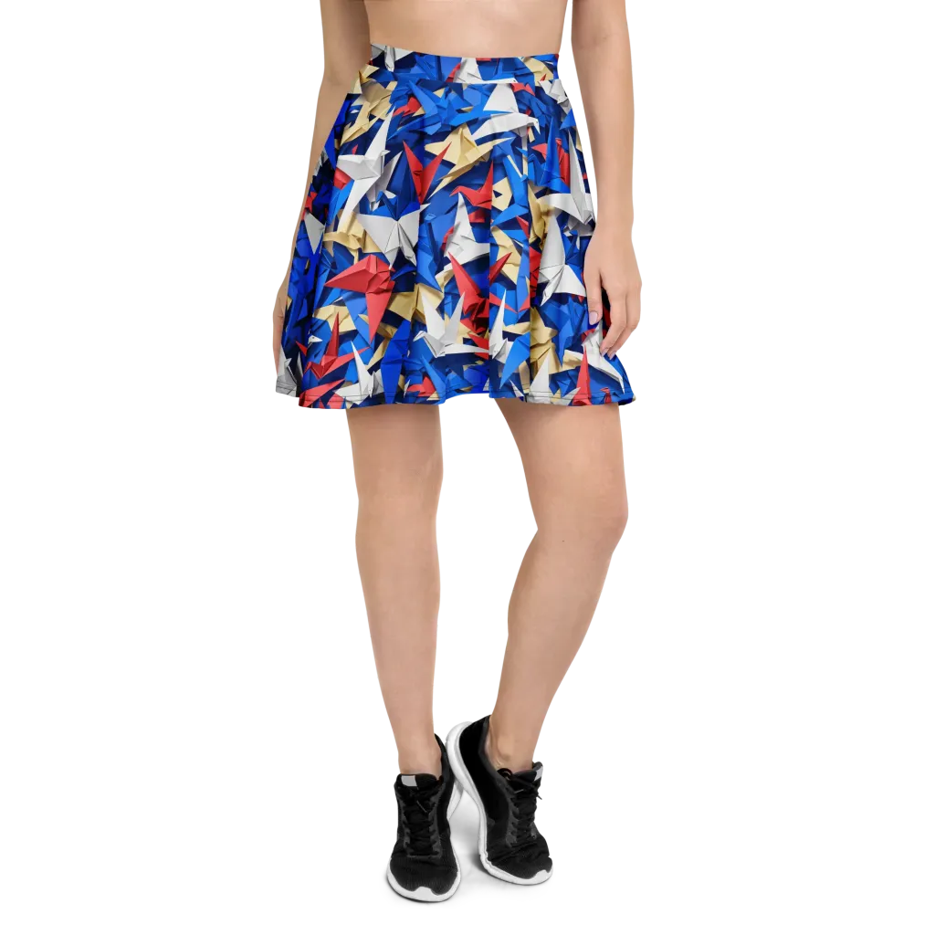 Crane Carnival on Skater Skirt — Front