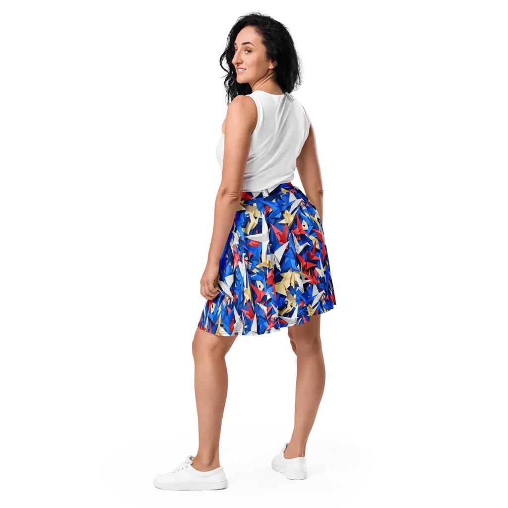 Crane Carnival on Skater Skirt — Back