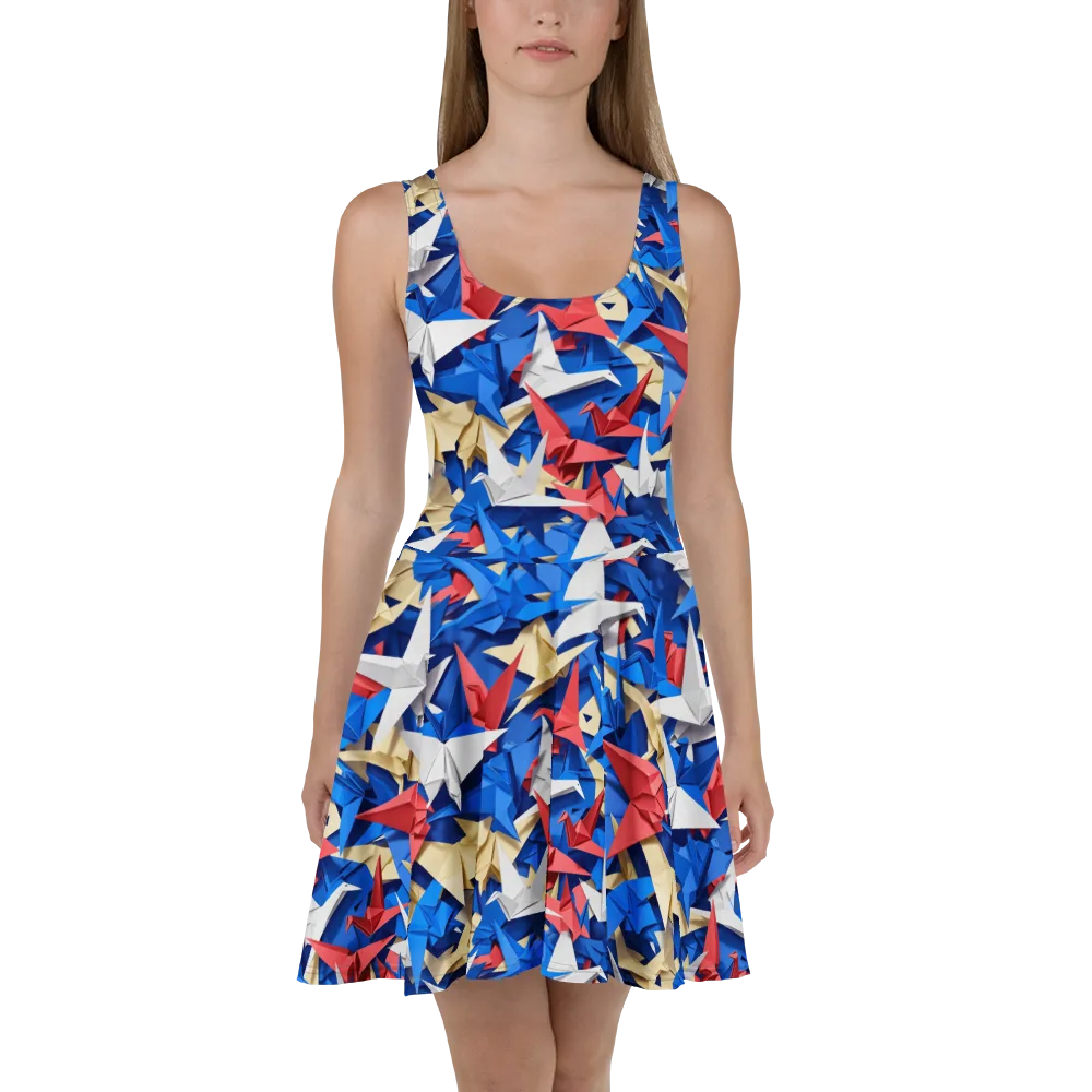 Crane Carnival on Skater Dress — Front