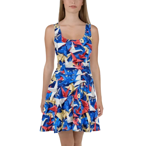 Crane Carnival on a Skater Dress
