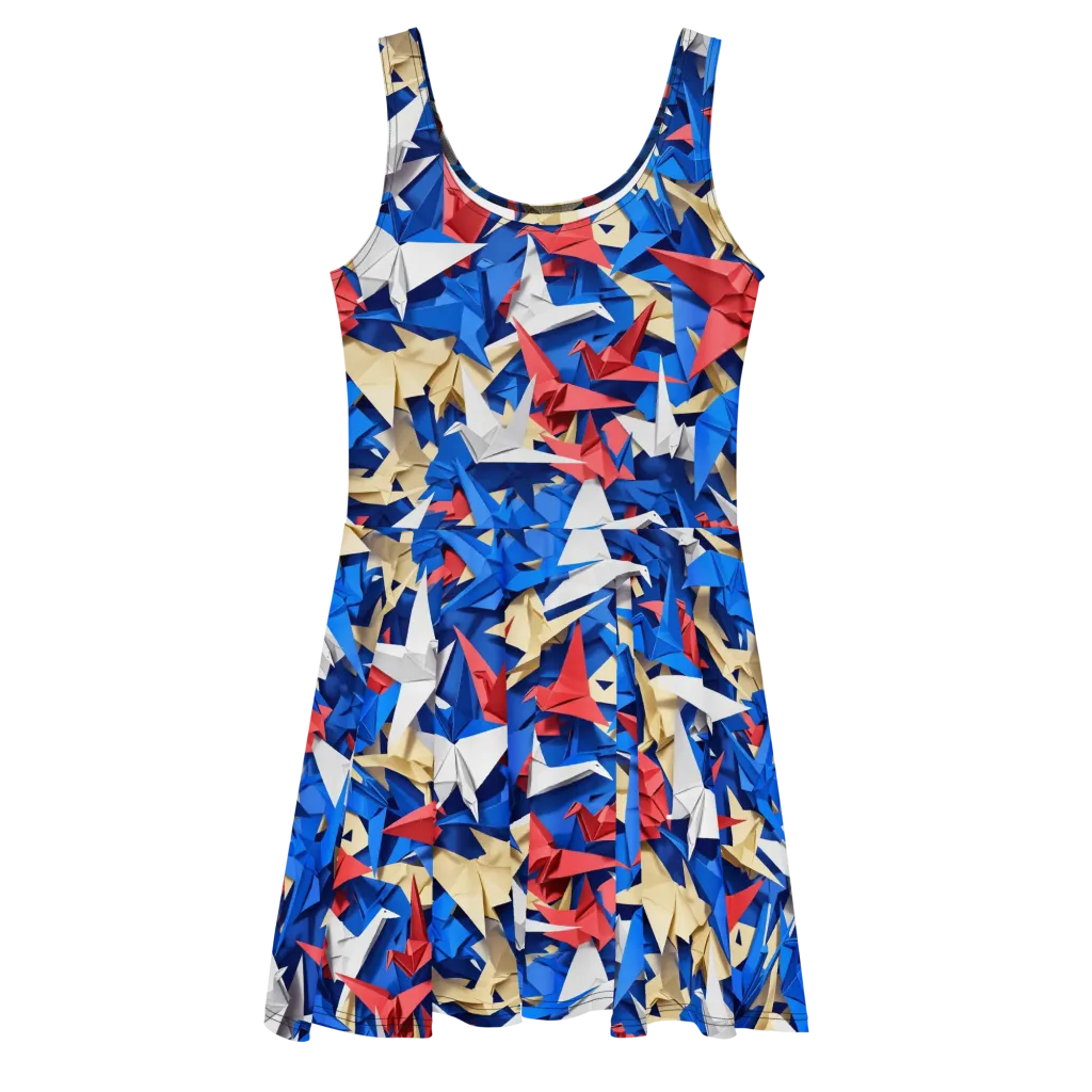 Crane Carnival on Skater Dress — Front