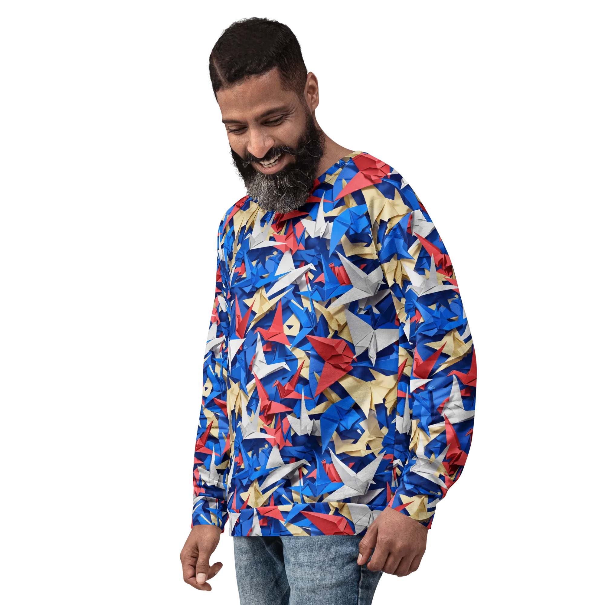 Crane Carnival on Sweatshirt — Left Front