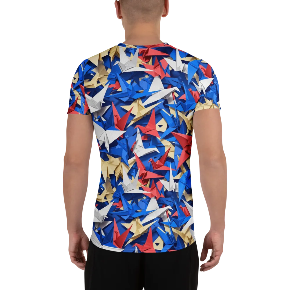 Crane Carnival on Men's Athletic T-Shirt — Back
