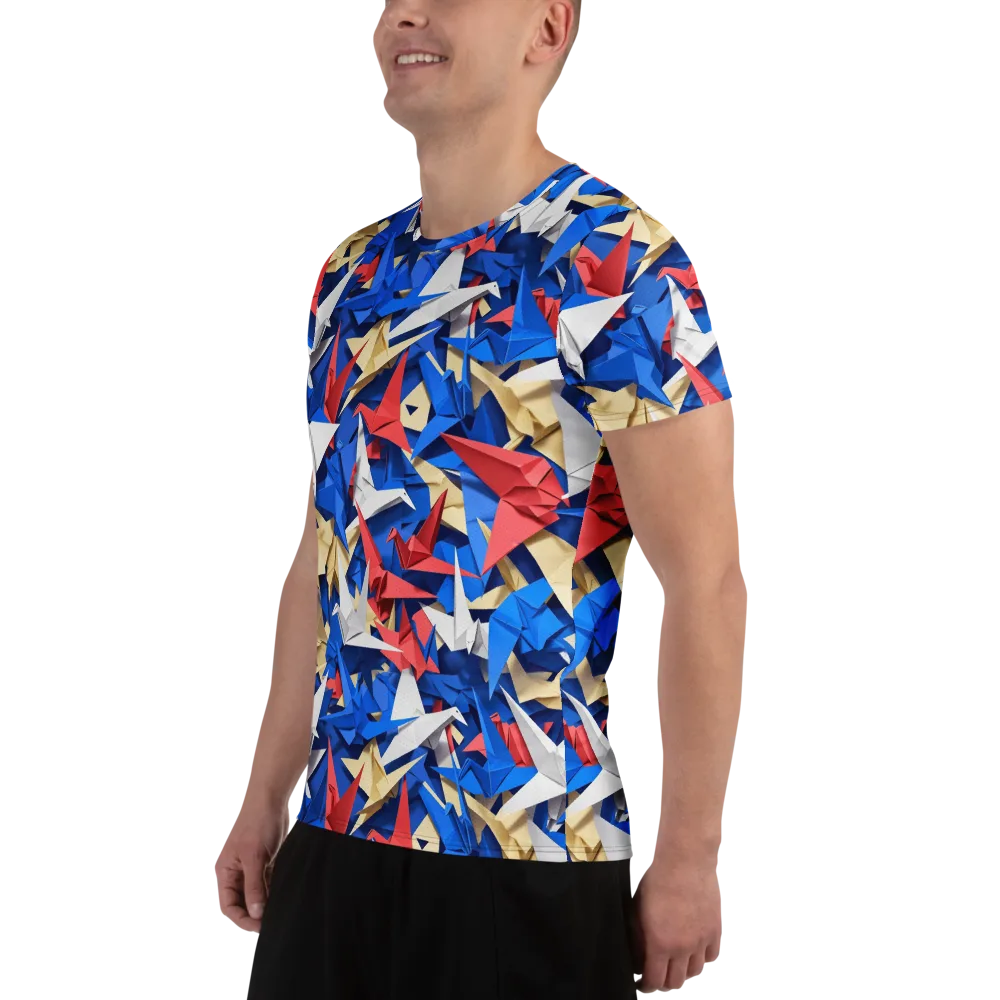 Crane Carnival on Men's Athletic T-Shirt — Left