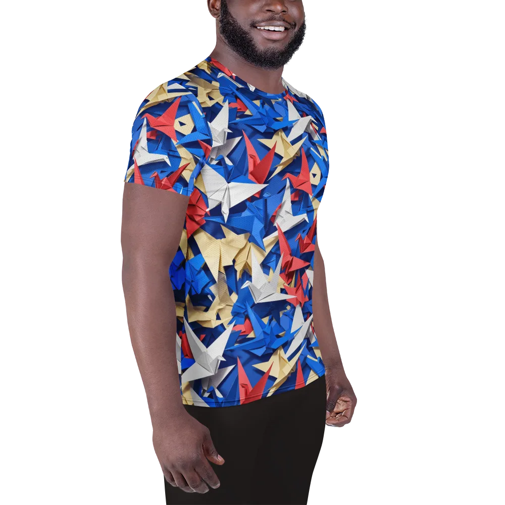 Crane Carnival on Men's Athletic T-Shirt — Right