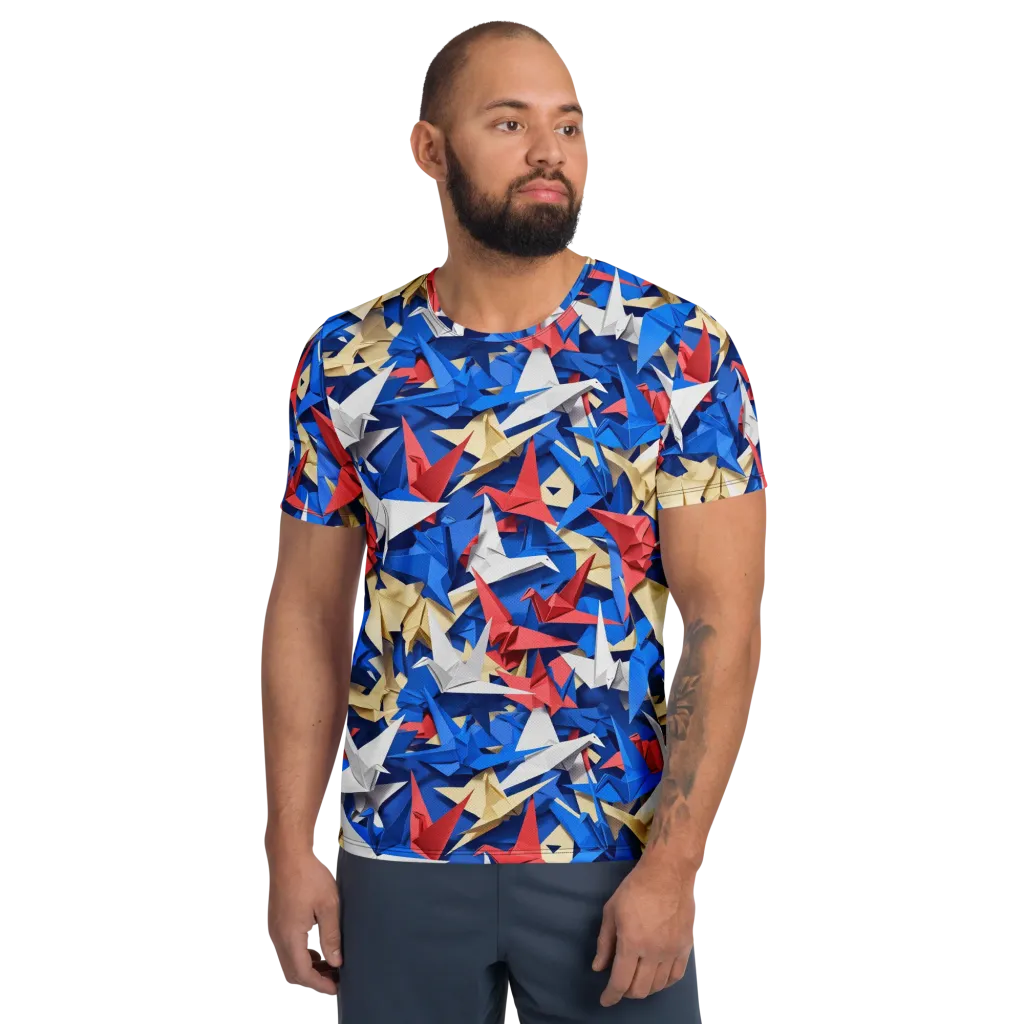 Crane Carnival on Men's Athletic T-Shirt — Front