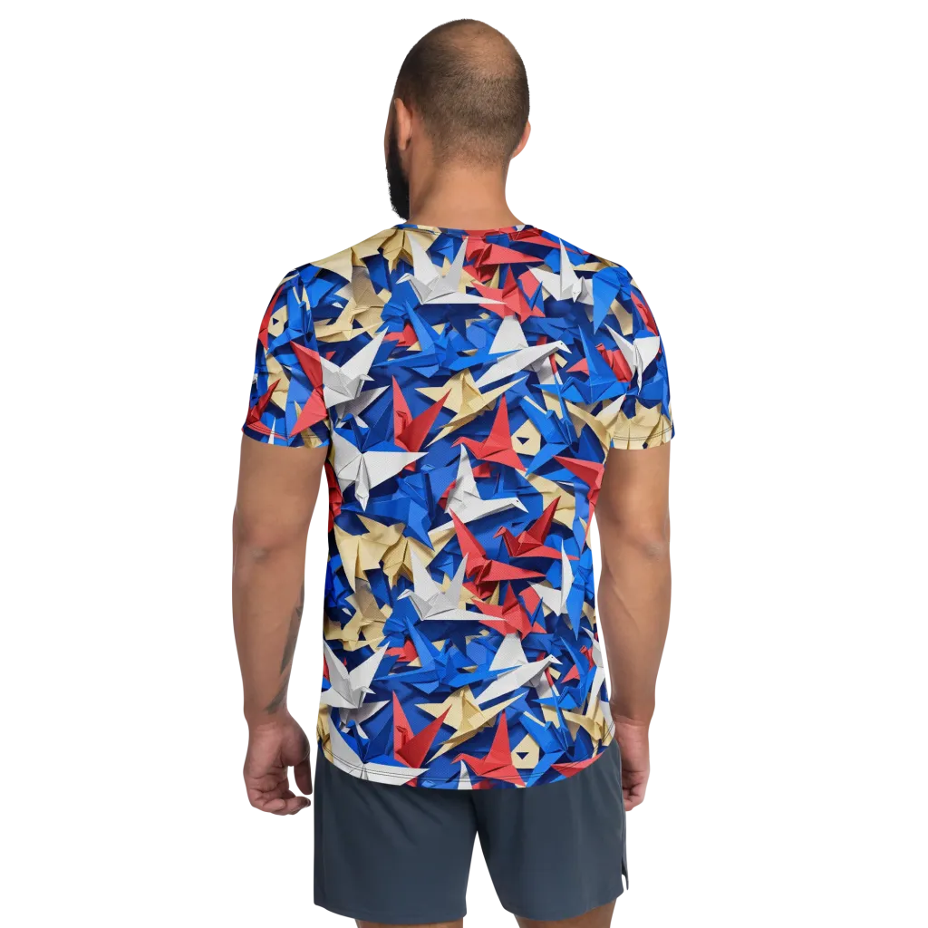 Crane Carnival on Men's Athletic T-Shirt — Back