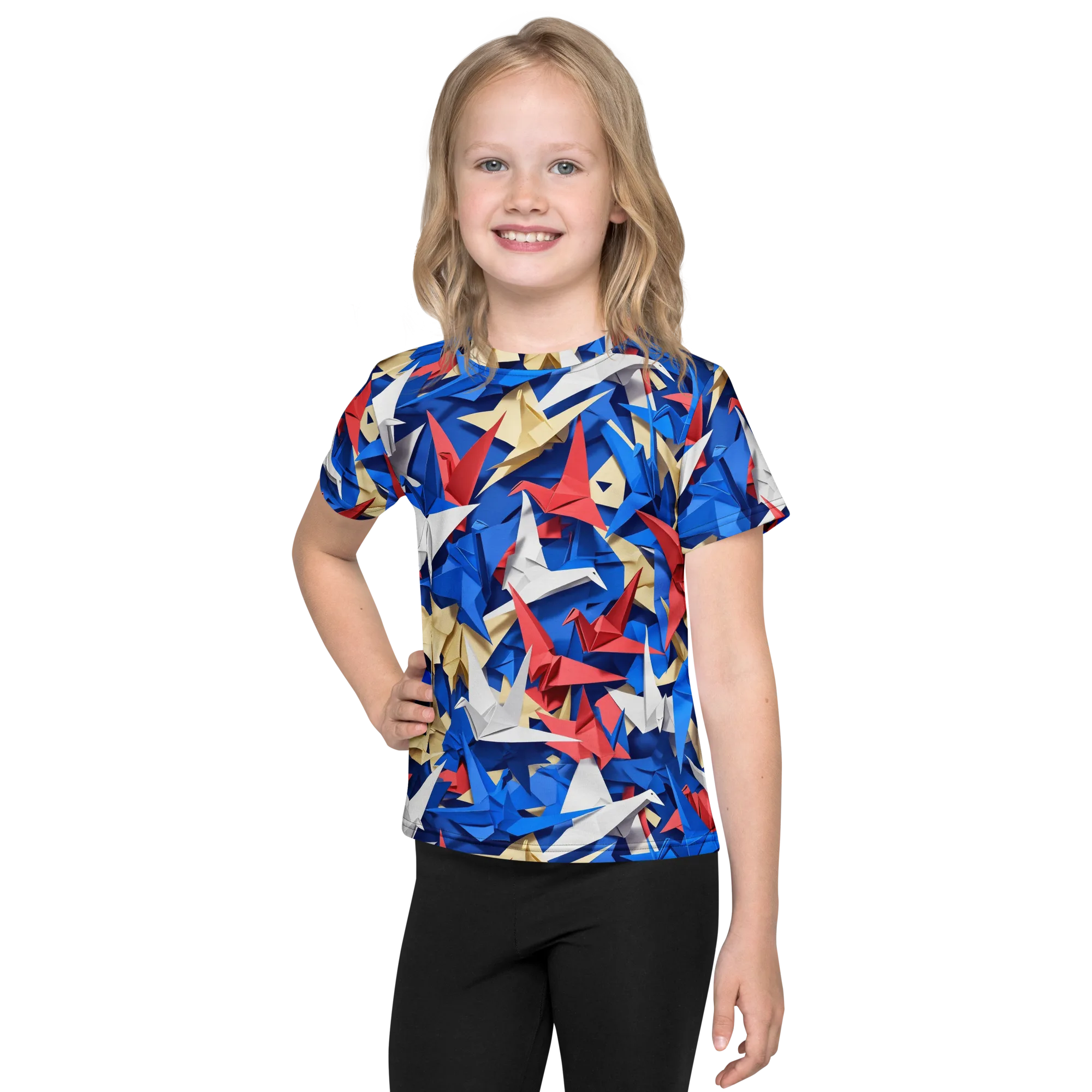 Crane Carnival on Kids Crew Neck T-Shirt — Front