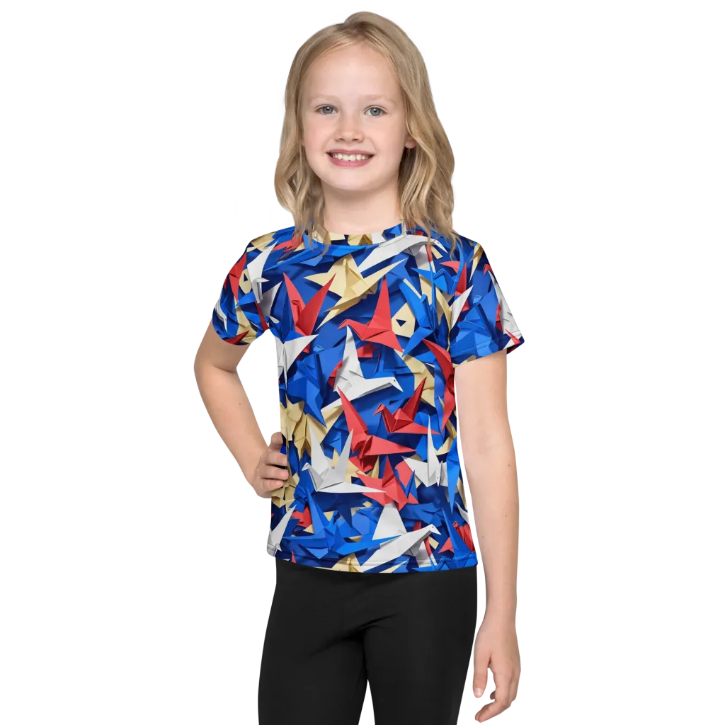 Crane Carnival on Kids Crew Neck T-Shirt — Front