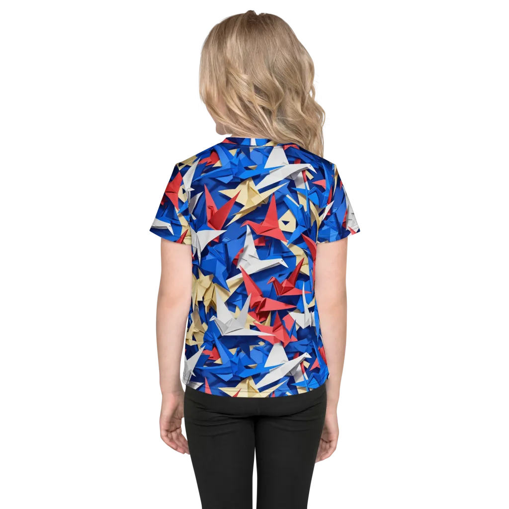 Crane Carnival on Kids Crew Neck T-Shirt — Back