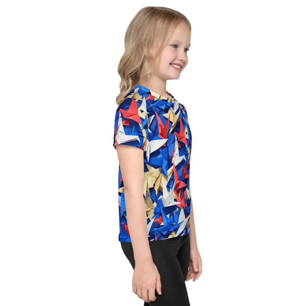 Crane Carnival on Kids Crew Neck T-Shirt — Right