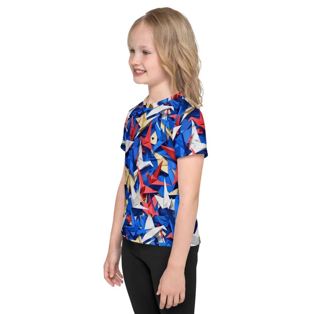 Crane Carnival on Kids Crew Neck T-Shirt — Left