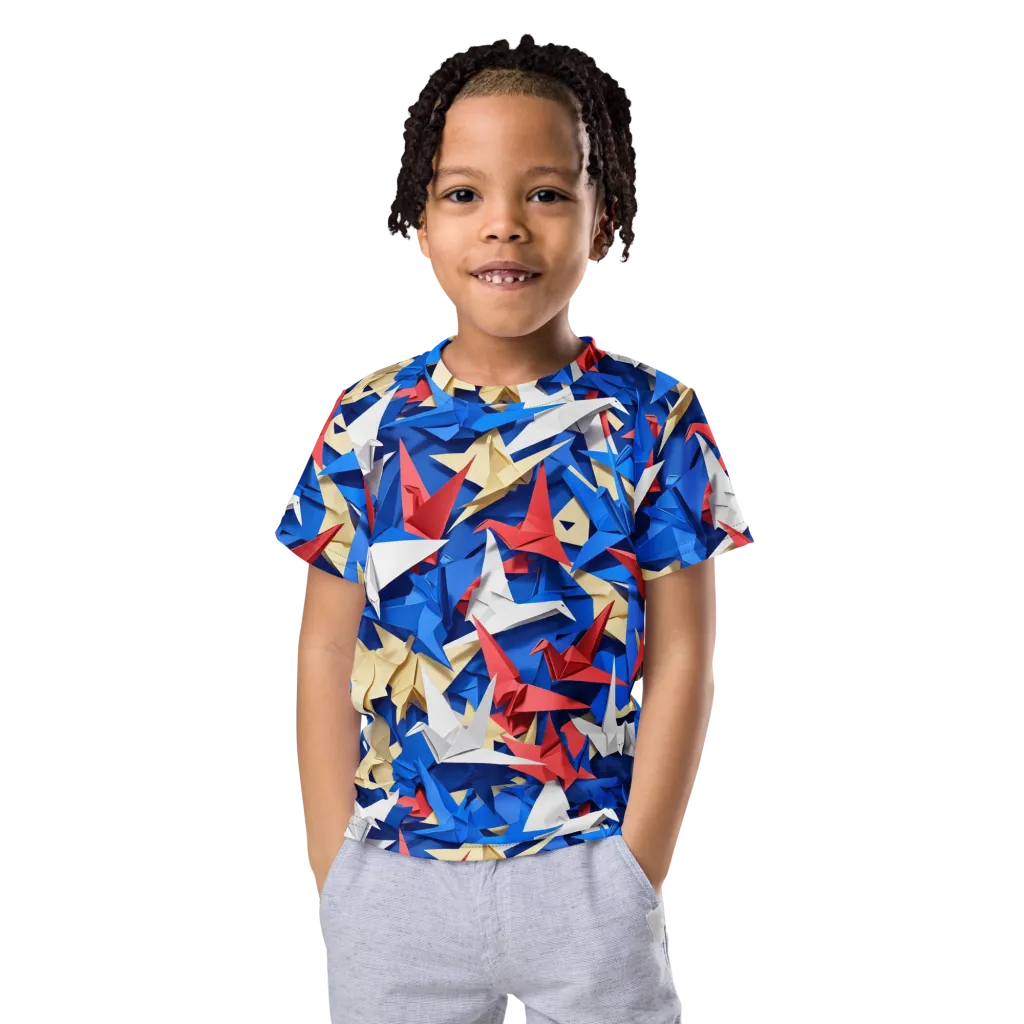 Crane Carnival on Kids Crew Neck T-Shirt — Front