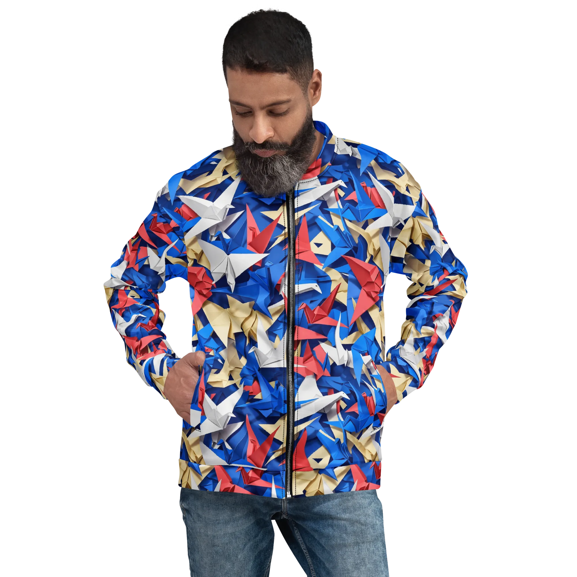 Crane Carnival on Bomber Jacket — Front
