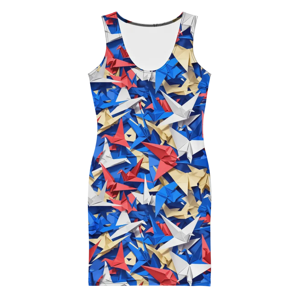Crane Carnival on Bodycon Dress — Front