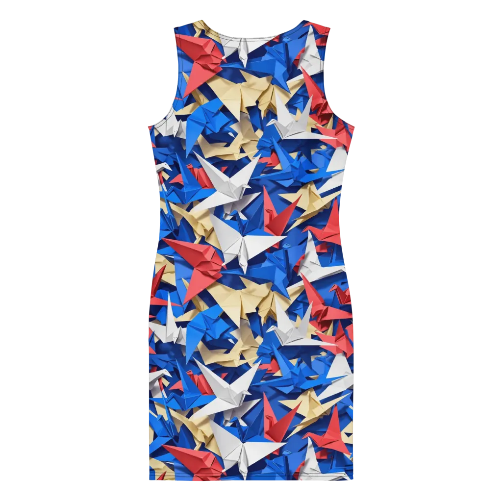 Crane Carnival on Bodycon Dress — Back