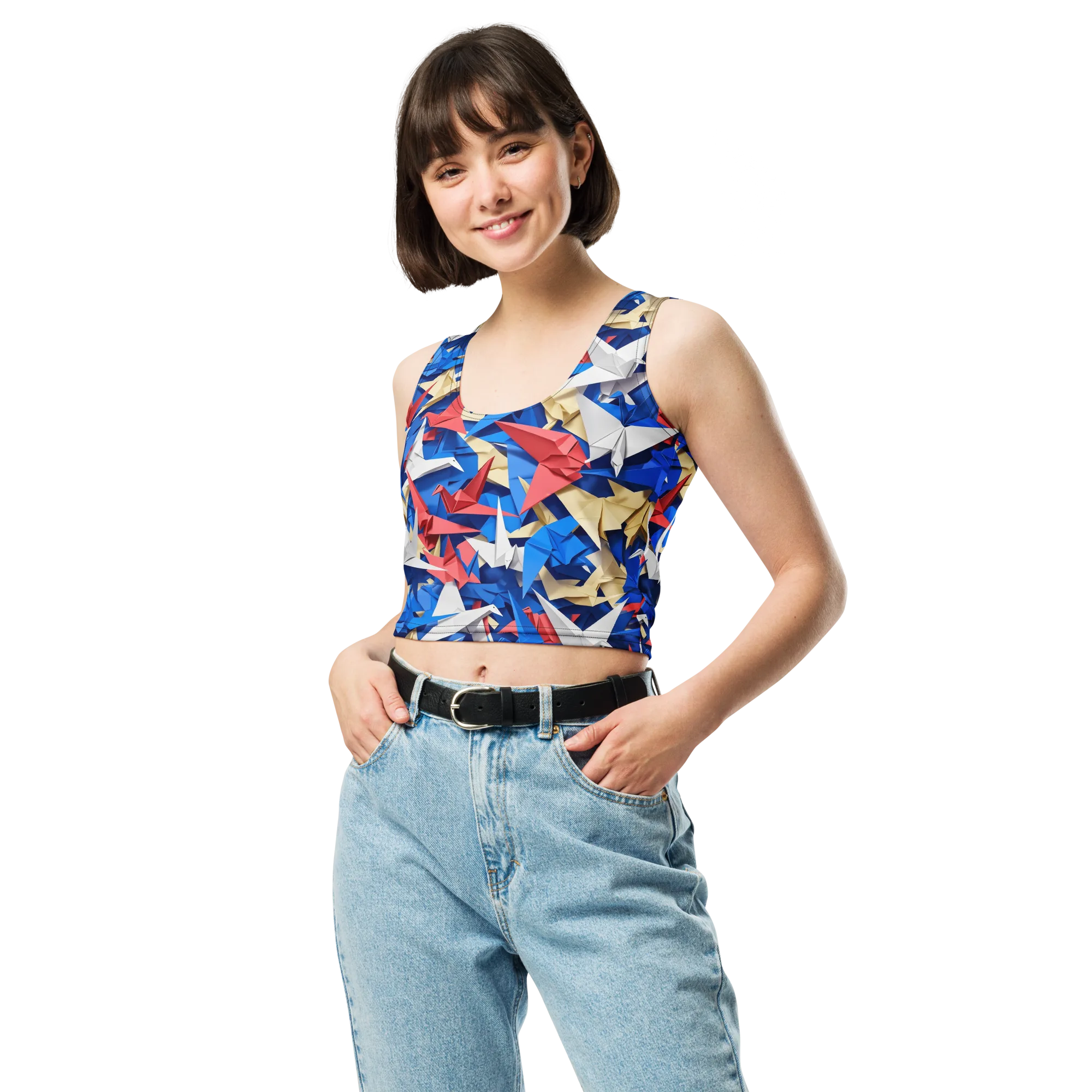 Crane Carnival on Crop Top — Front