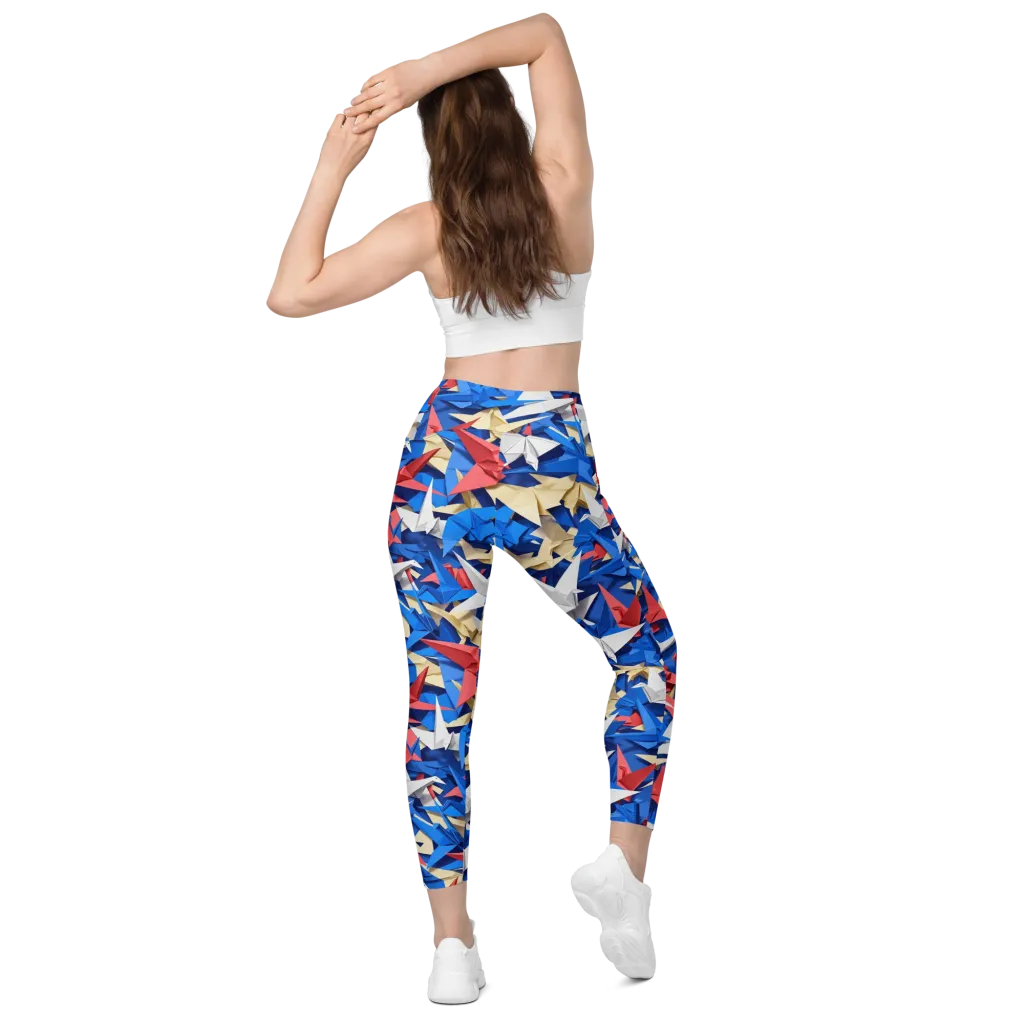 Crane Carnival on Leggings with Pockets — Back